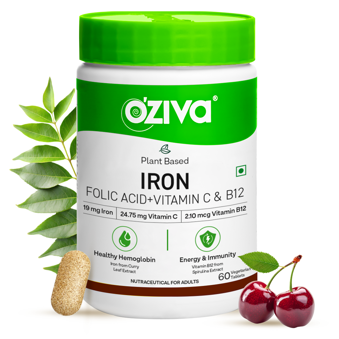 【OZiva】 Iron, Folic Acid for Hemoglobin, Immunity & Energy|アイアン 葉酸 ヘモグロビン・免疫・エネルギー|1本(60粒)