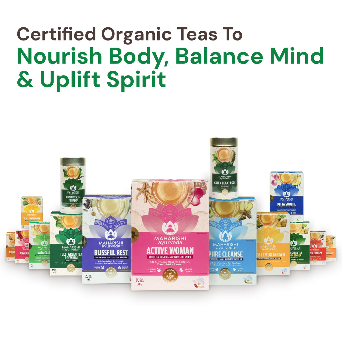 Tulsi Green Tea Lemon Ginger | Ayurvedic Stress Relief & Immunity