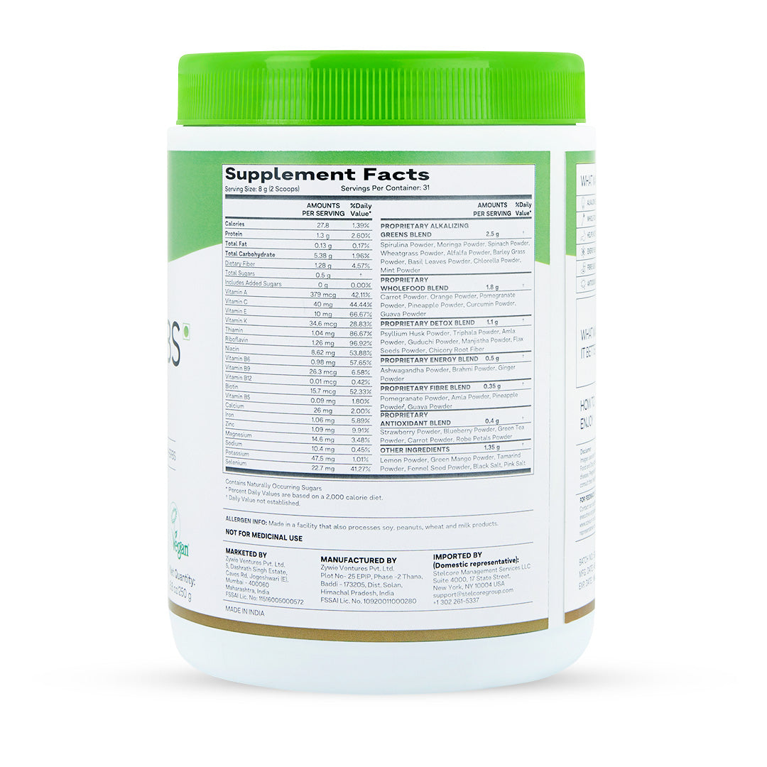 Superfood Greens & Herbs for Acne & Gut Health 250g