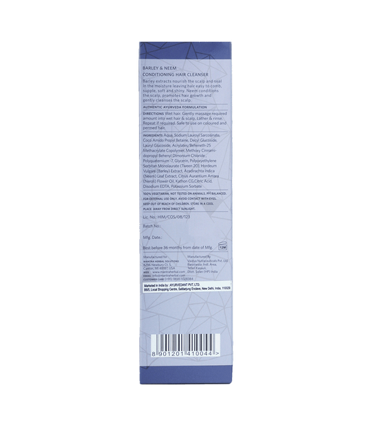 【Mantra Herbal】 Barley And Neem Conditioning Hair Cleanser For Men|バーリー アンド ニーム コンディショニング ヘアクレンザー フォーメン|250ml