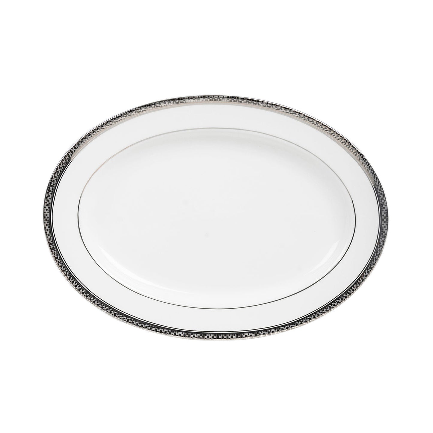 White Silver Piccadilly Oval Platter