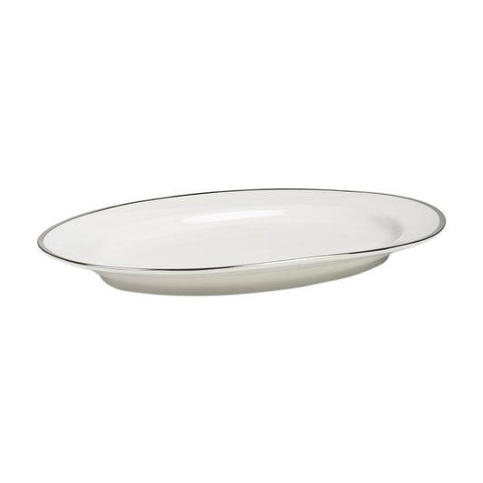 White Silver Victoria Oval Platter