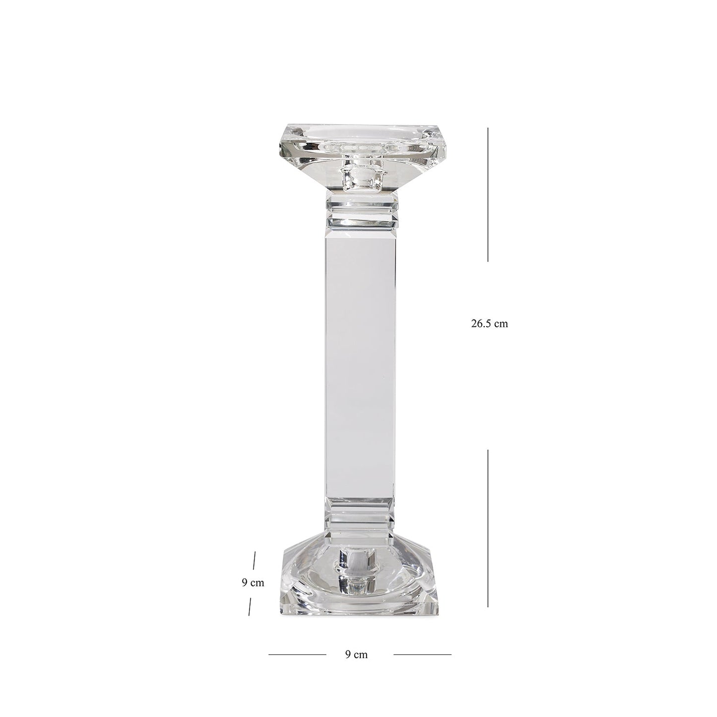 Clear Crystal Pillar Shaped Candle Holder