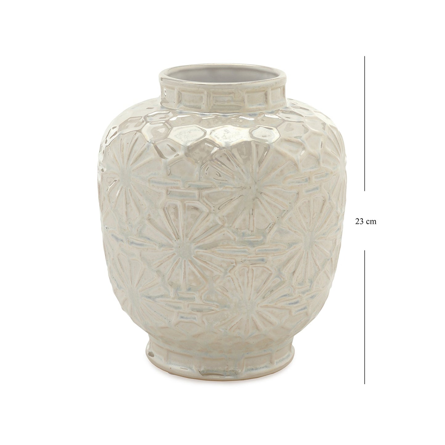 White Floral Ceramic Vase