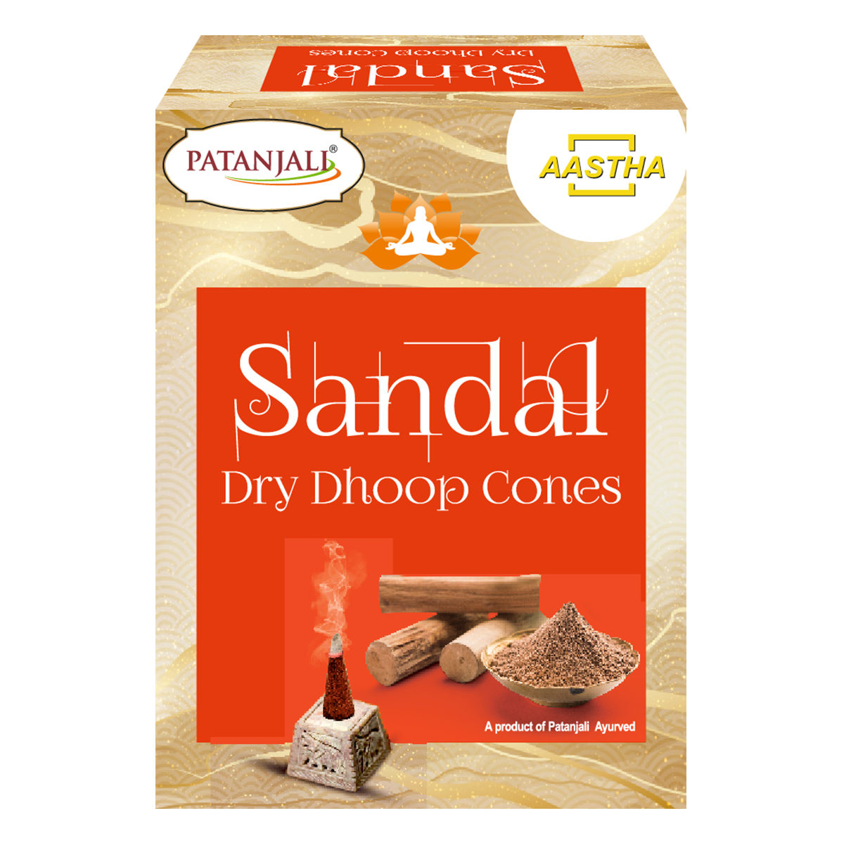 Aastha Sandal Dry Dhoop Cone