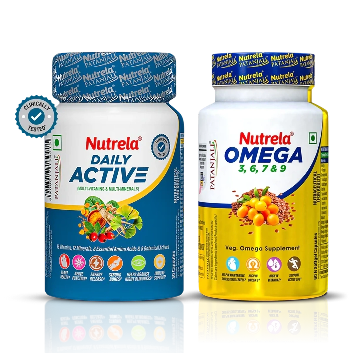 Combo Pat. Nutrela Daily Active + Omega 3 Softgel Capsule (30N+60N)