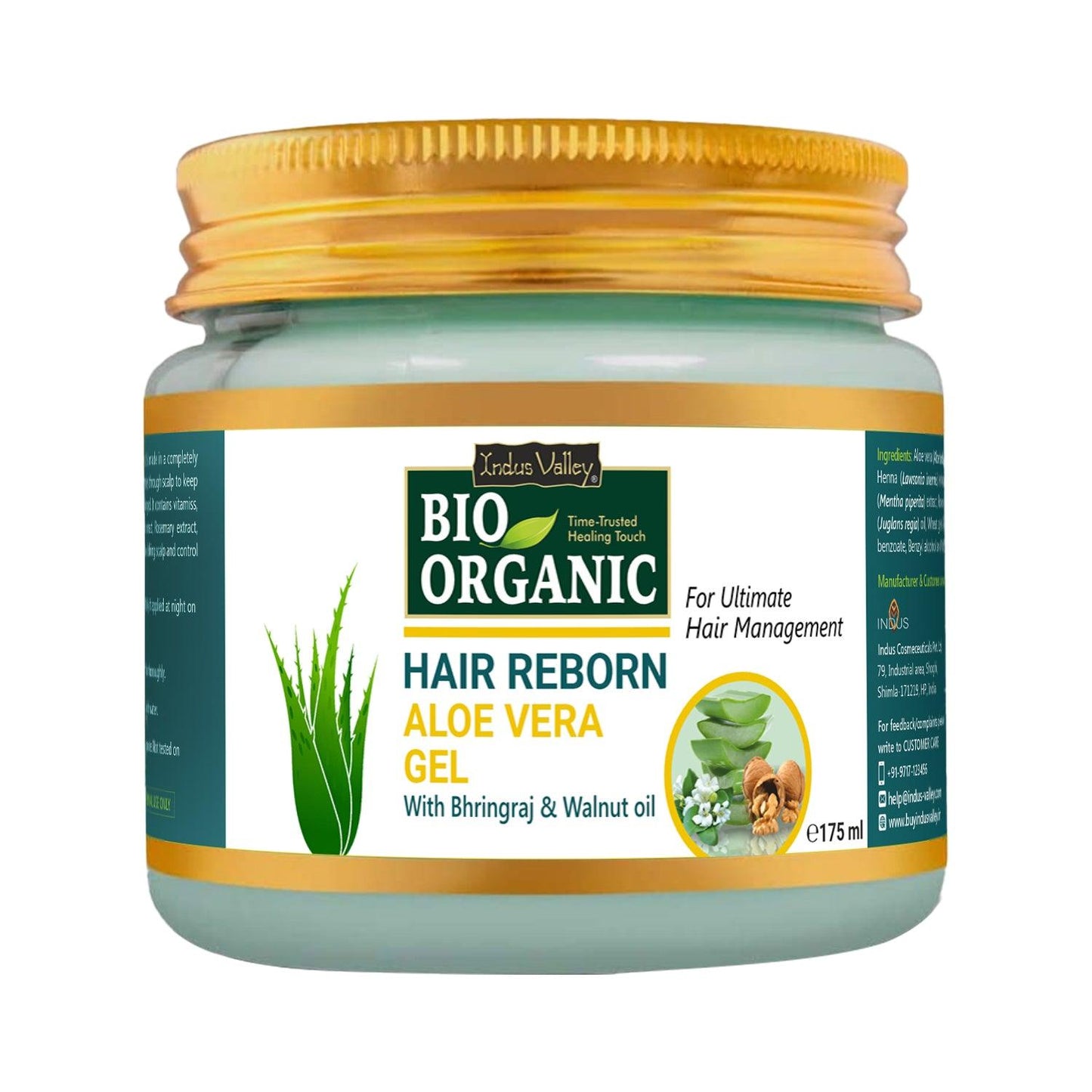 Bio Organic Hair Reborn Aloe Vera Gel With Bhringraj & Walnut Oil - 175ml 175ml