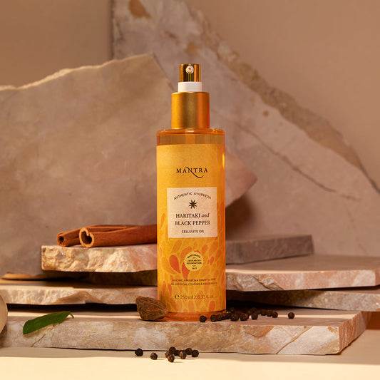 【Mantra Herbal】 Haritaki And Black Pepper Cellulite Oil|ハリタキ アンド ブラックペッパー セルライトオイル|100ml