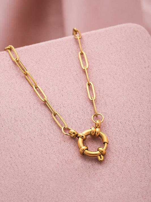 Brilliant Loop Gold Plated Necklace Gold