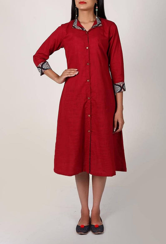 Red Ajrakh Shirt Jacket サイズ XS