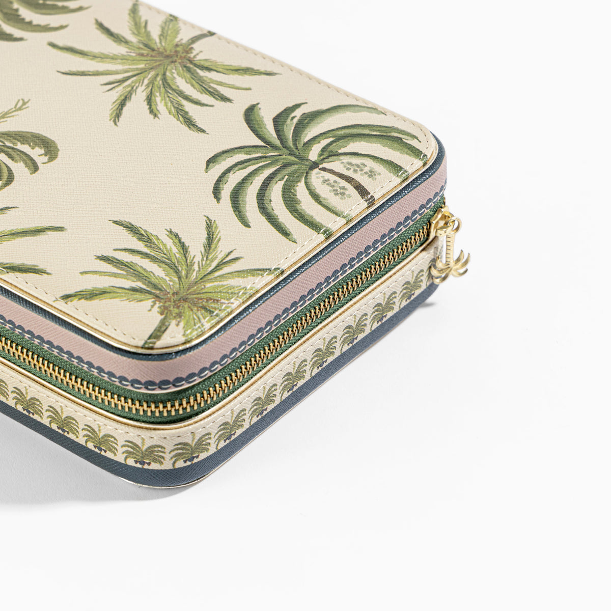 【Pure Home + Living】 Palmero Beige & Green Faux Leather Rectangular Jewellery Box|パルメロ ベージュ&グリーン フェイクレザー 長方形ジュエリーボックス|24×16.5×6.5cm