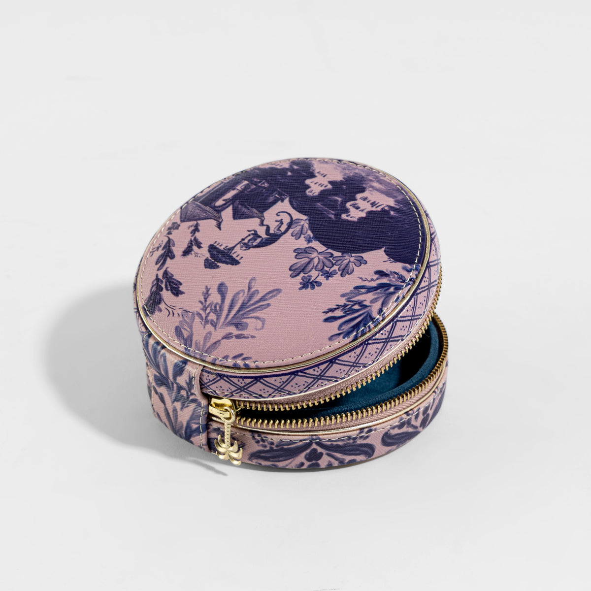 【Pure Home + Living】 Far East Pink Faux Leather Round Jewellery Box|ファーイースト ピンク フェイクレザー 丸型ジュエリーボックス|14×14×5.5cm
