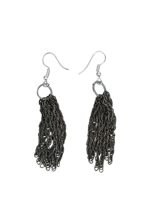Eva Silver Plated Brass Chain Earrings