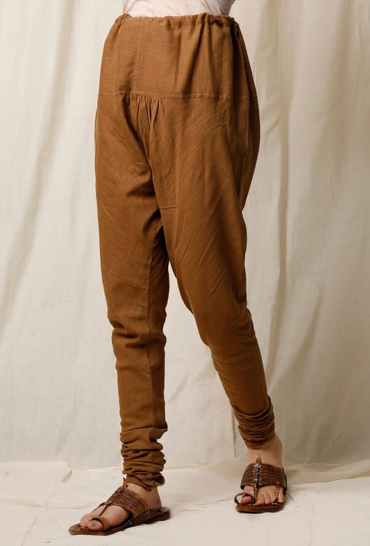 Khaki Cotton Slub Churidaar サイズ XS