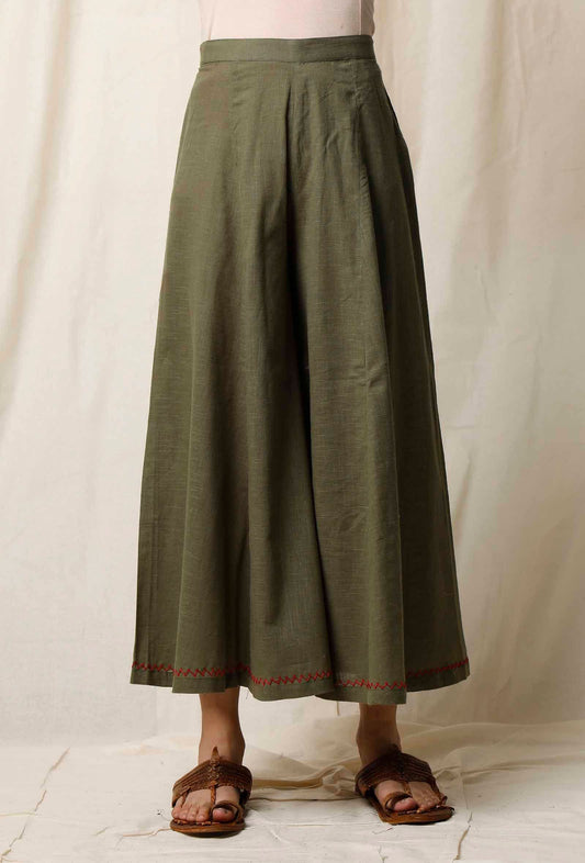 Peepal Green Cotton Slub Culottes サイズ S