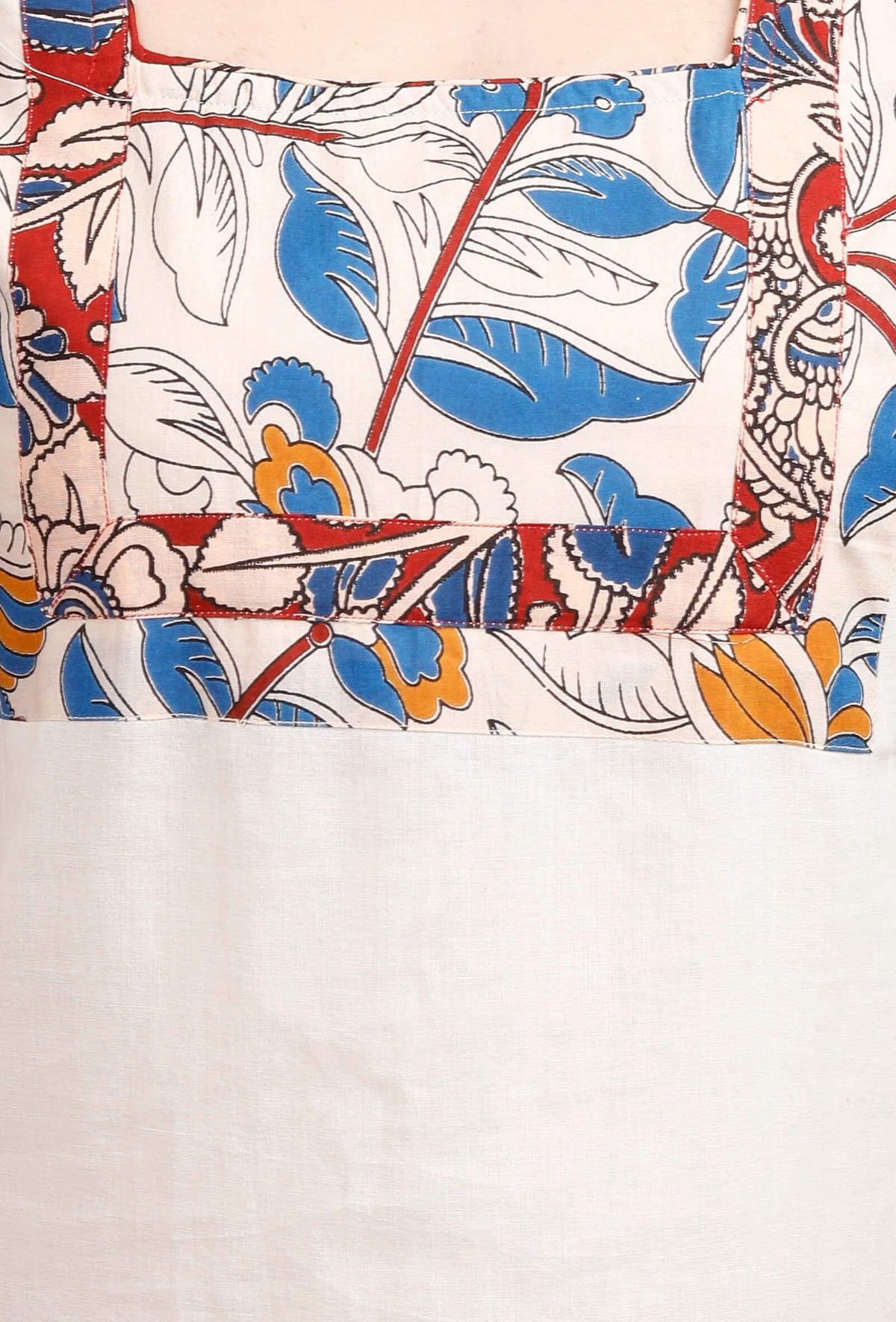 Off White Kalamkari Yoke Kurta サイズ M