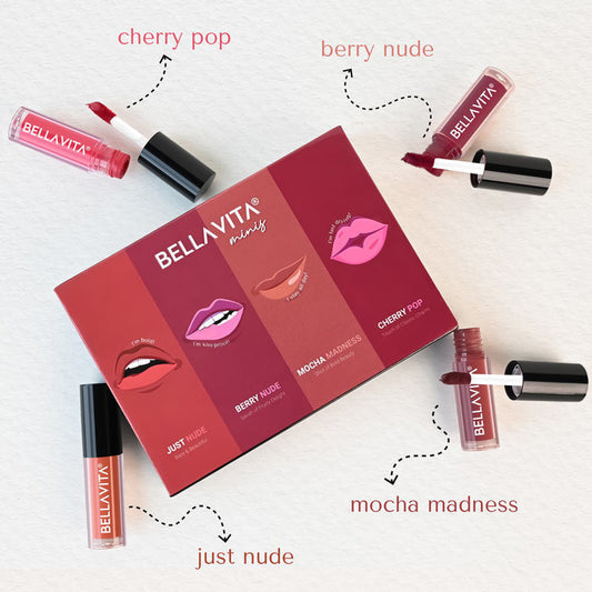 【Bella Vita】 Kiss Proof Liquid Lipstick - 4 x 2ml (Mini Set)|キスプルーフ リキッドリップスティック セット|2ml