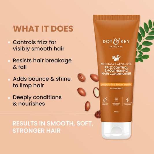 【Dot & Key】 Moringa & Argan Frizz Control Hair Conditioner|モリンガ&アルガン フリッズコントロール ヘアコンディショナー|120ml