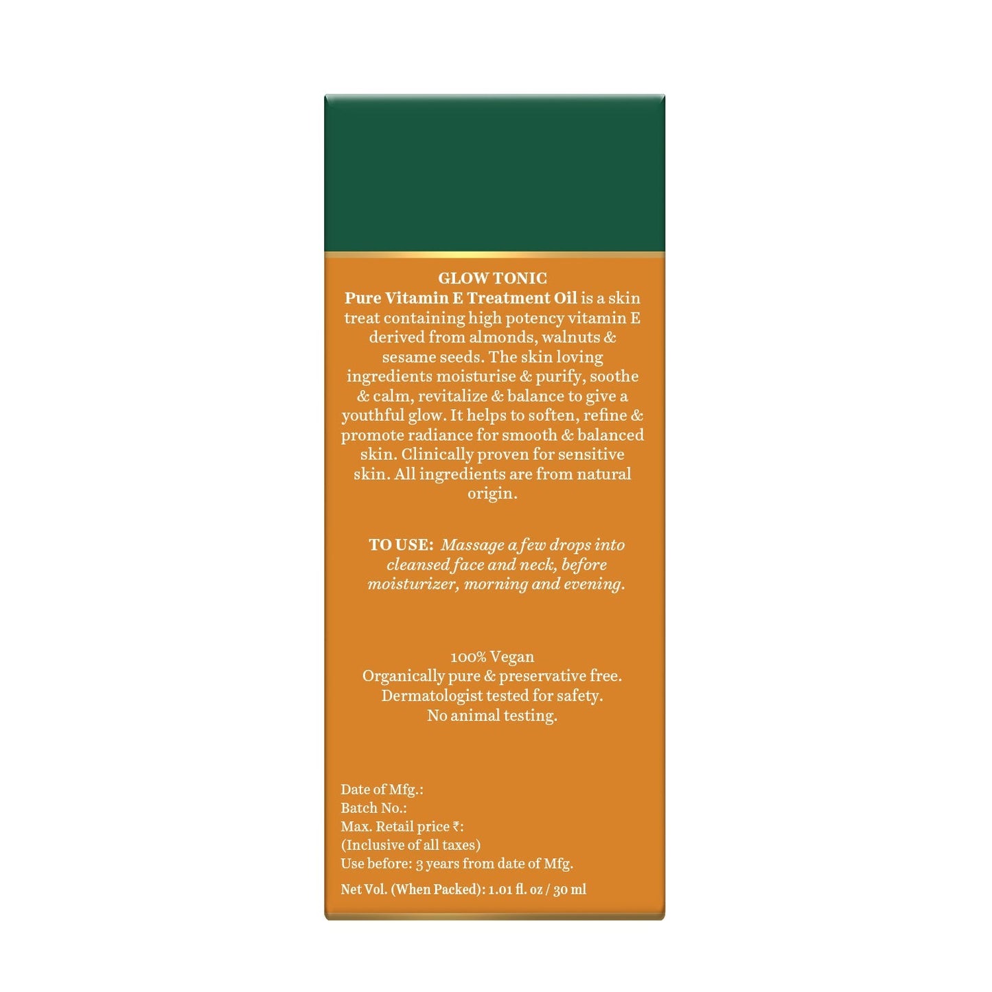 GLOW TONIC Pure Vitamin E Treatment Oil 30ml