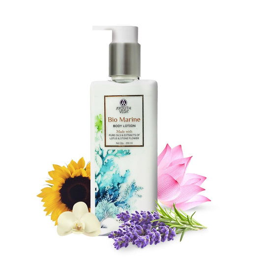 Bio Marine Body Lotion with Lotus & Stone Flower | Deep Hydration & Skin Soothing | Lightweight, Non-Greasy Formula | Calms Irritated Skin | Suitable for All Skin Types | 250ml 250ml