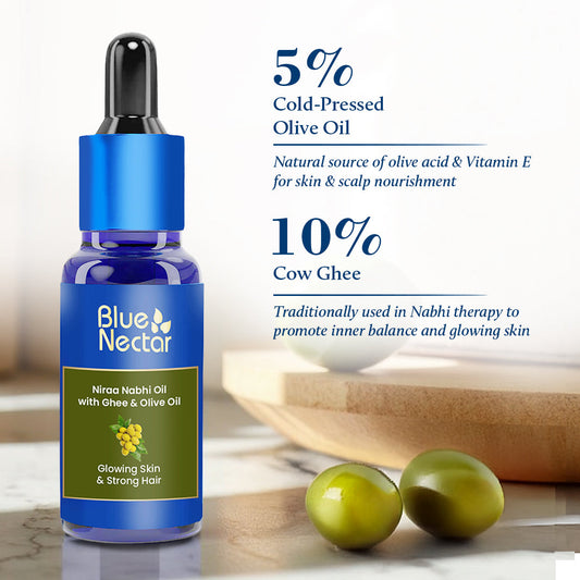 Nabhi Oil with Ghee & Olive Oil for Skin Glow & Strong Hair (22 Herbs) 30ml