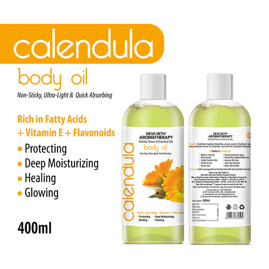 Calendula Body Oil - Protecting, Healing, Deep Moisturizing For Glowing Skin 400ml
