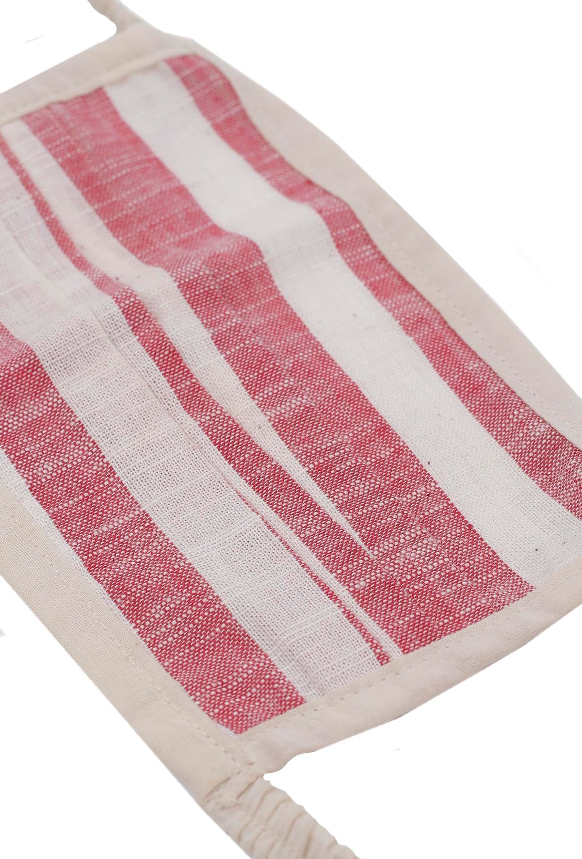 Set of 2: Red and White Stripes Pure Woven Cotton Kurta and Pants サイズ S