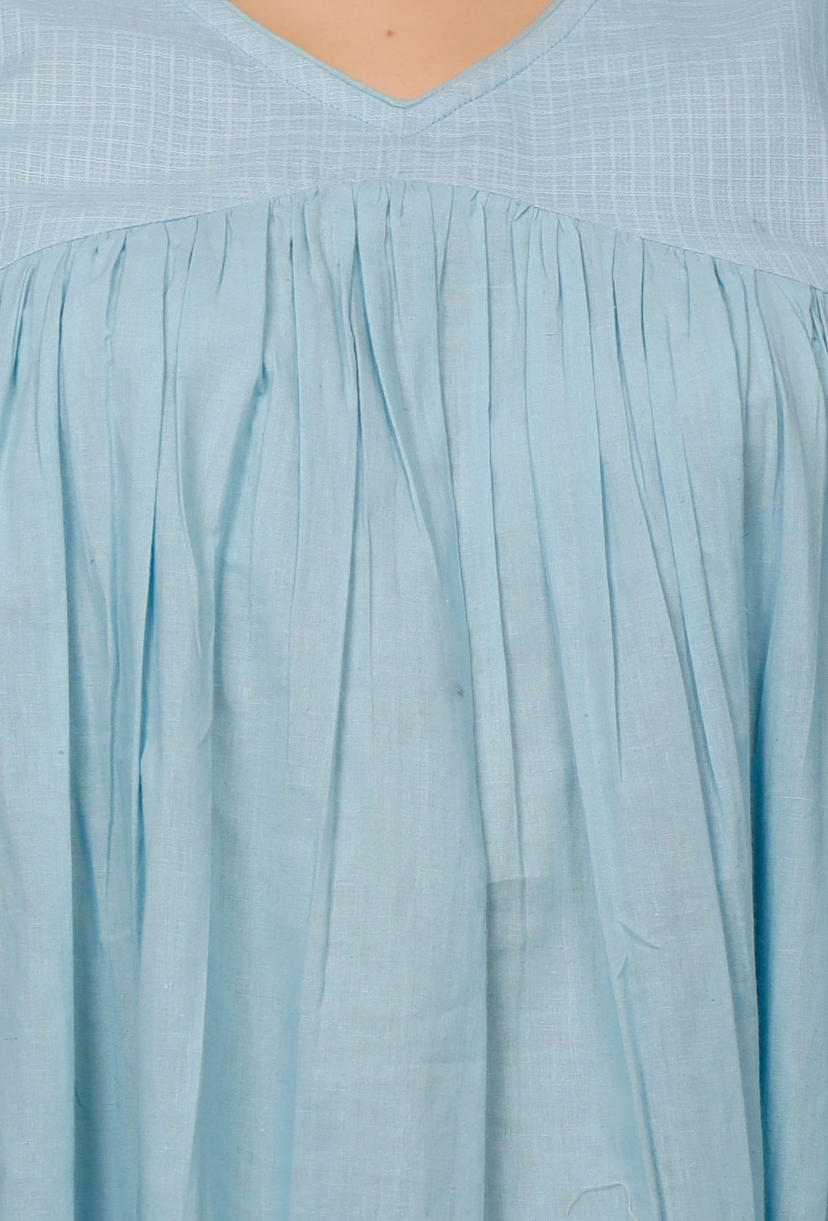 Blue Kota Cotton Gathered Kurta サイズ S
