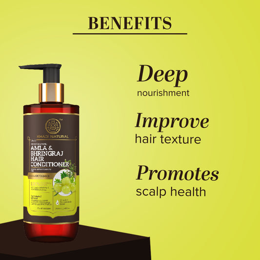Amla & Bhringraj Hair Conditioner - Paraben, Silicones, Sulphate, Color, Salt & Artificial Fragrance Free 310ml