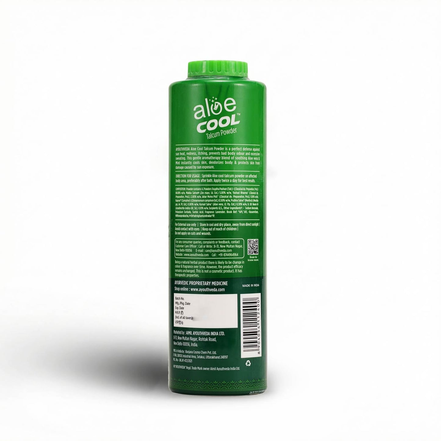 Aloe Cool Talcum Powder with Mint and Aloe Extracts 300g 300g