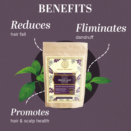 Organic Indigo Leaf Hair Color Powder - 100% Natural 100gm
