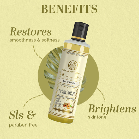 Sandalwood & Turmeric Body Wash SLS & Paraben Free 210ml