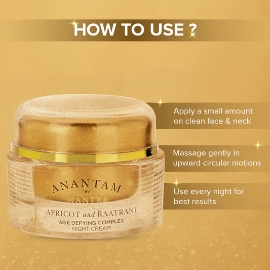 【Mantra Herbal】 Apricot and Raatrani Age Defying Complex Night Cream|アプリコット&ラートラニー エイジディファイング コンプレックスナイトクリーム|25ml