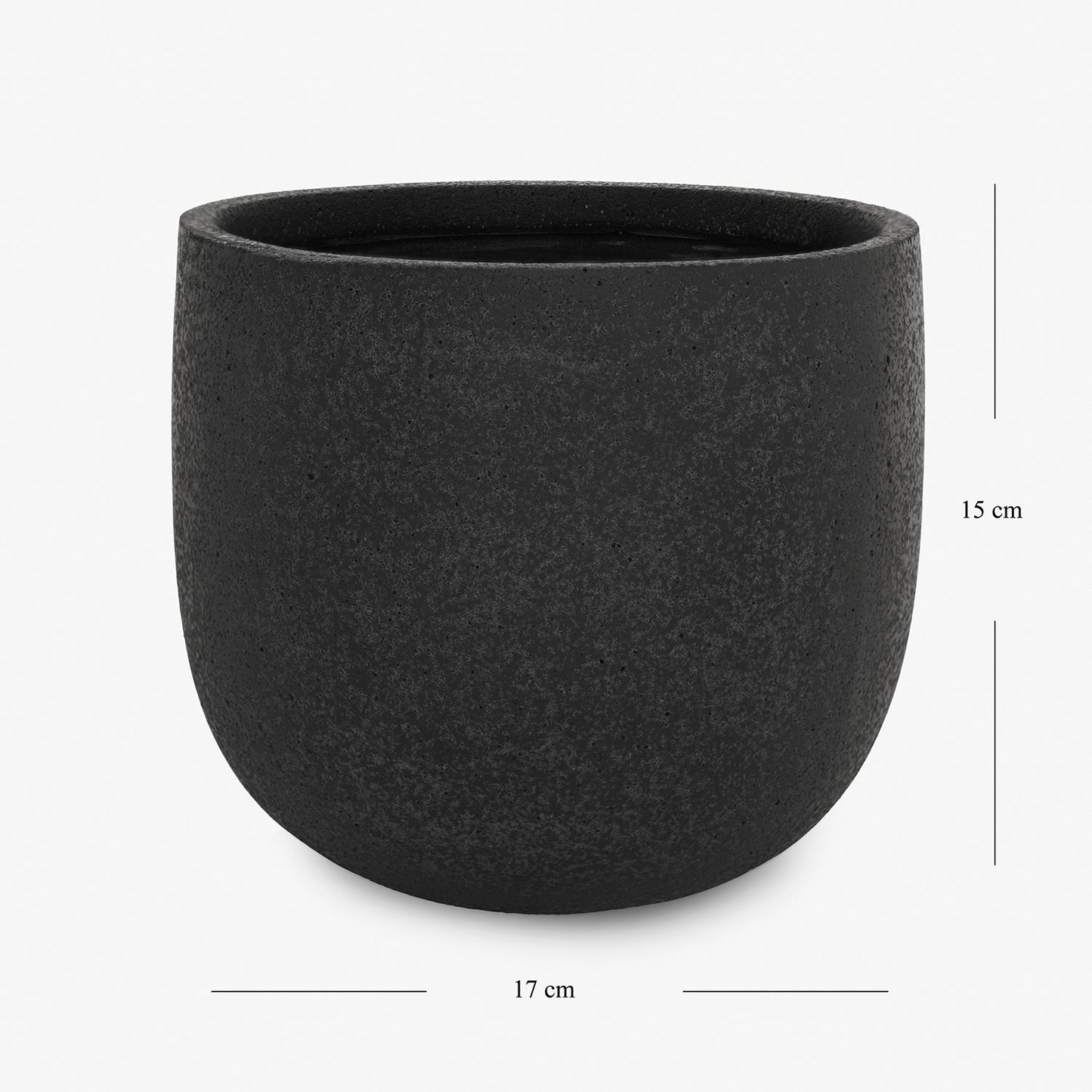 Black Polyfibre Clay Pot - Small