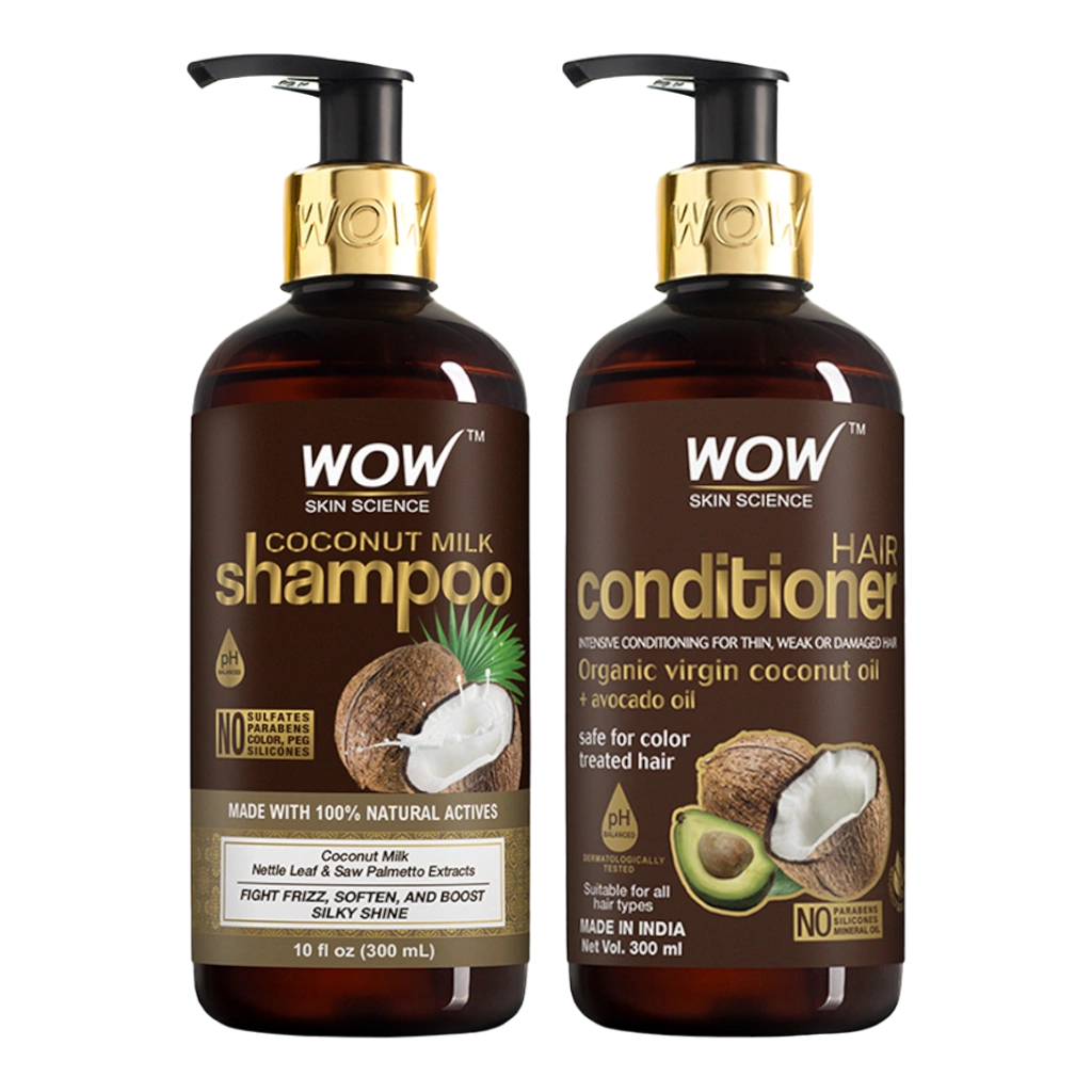【WOW Skin Science】 Coconut Milk Shampoo & Conditioner Set Restore Shine and Hydration|ココナッツミルク シャンプー&コンディショナーセット|600ml
