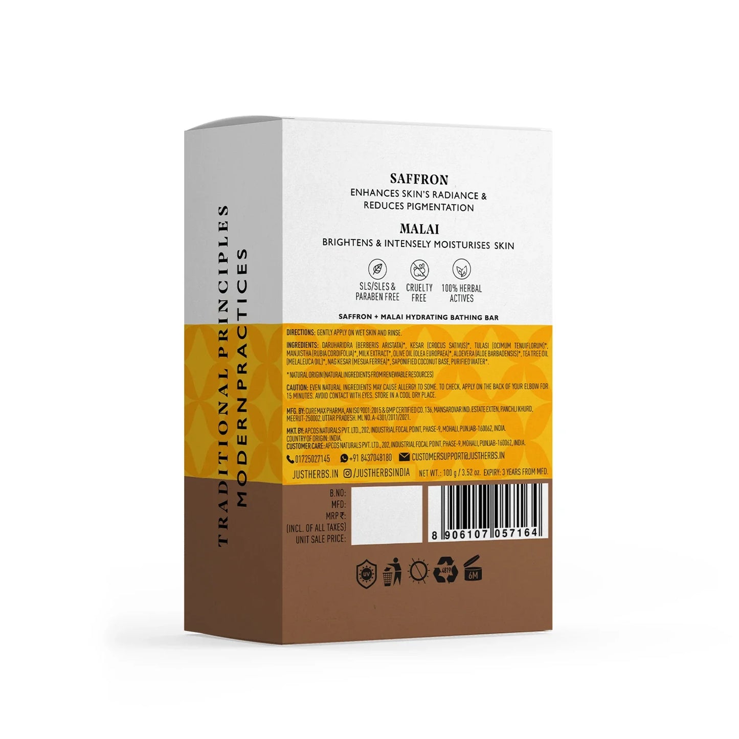 Hydrating Bathing Bar with Saffron and Malai 100g