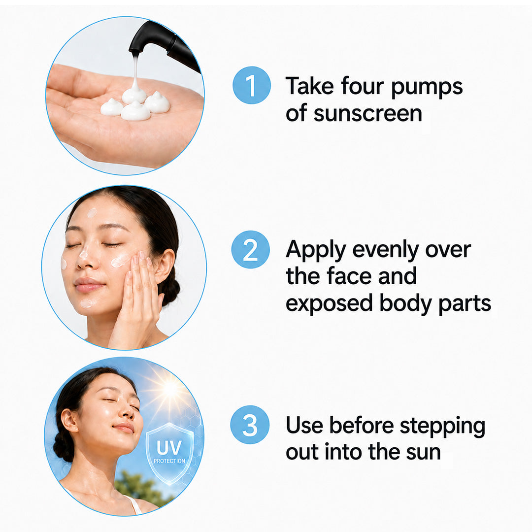 Korean Glass Skin Hybrid Aqua Serum Sunscreen SPF 50 PA+++ – Black Rice & 5% Niacinamide, Watery Gel, No White Cast, Water-Resistant with Parsol HS & M