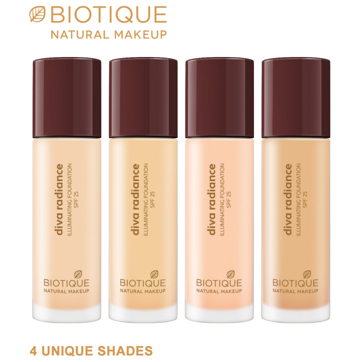 Biotique Natural Makeup Diva Radiance Illuminating Foundation, Creamy Oatmeal, 30ml
