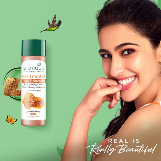 【Biotique】 HONEY WATER Pore Tightening Brightening Toner 120ml X 2|ハニーウォーター ポアタイトニング トナー 2本セット|120ml×2