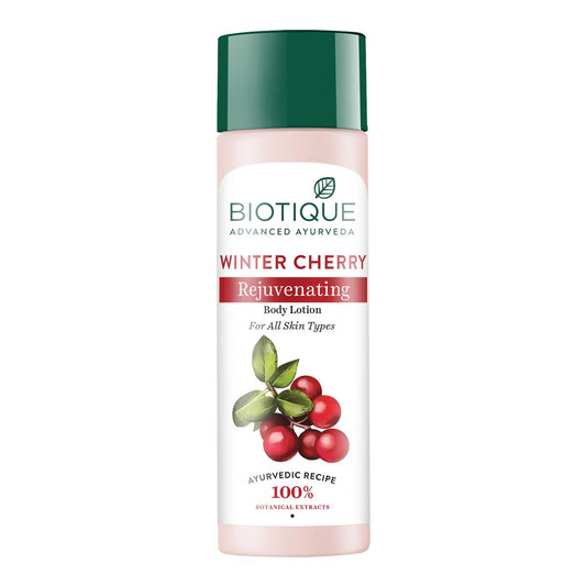 【Biotique】 Winter Cherry Rejuvenating Body Lotion|ウィンターチェリー リジュベネイティング ボディローション|190ML