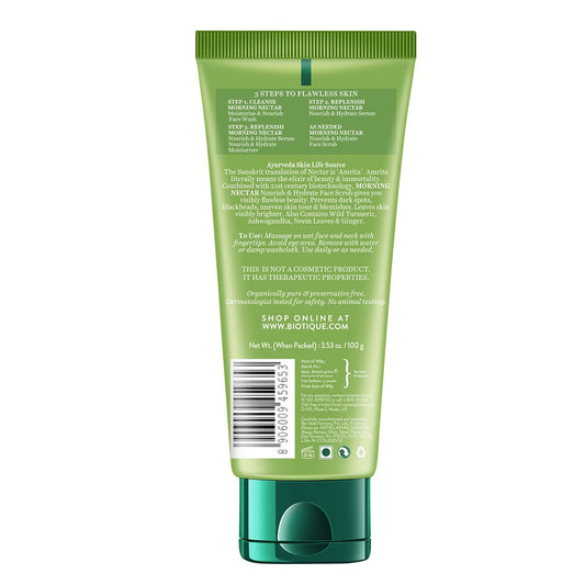 【Biotique】 MORNING NECTAR Nourish & Hydrate Face Scrub|モーニングネクター Nourish Hydrate フェイススクラブ|100G