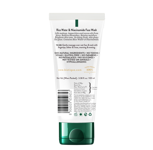 BIOTIQUE RICE WATER & NIACINAMIDE Gel Face Wash 100ml