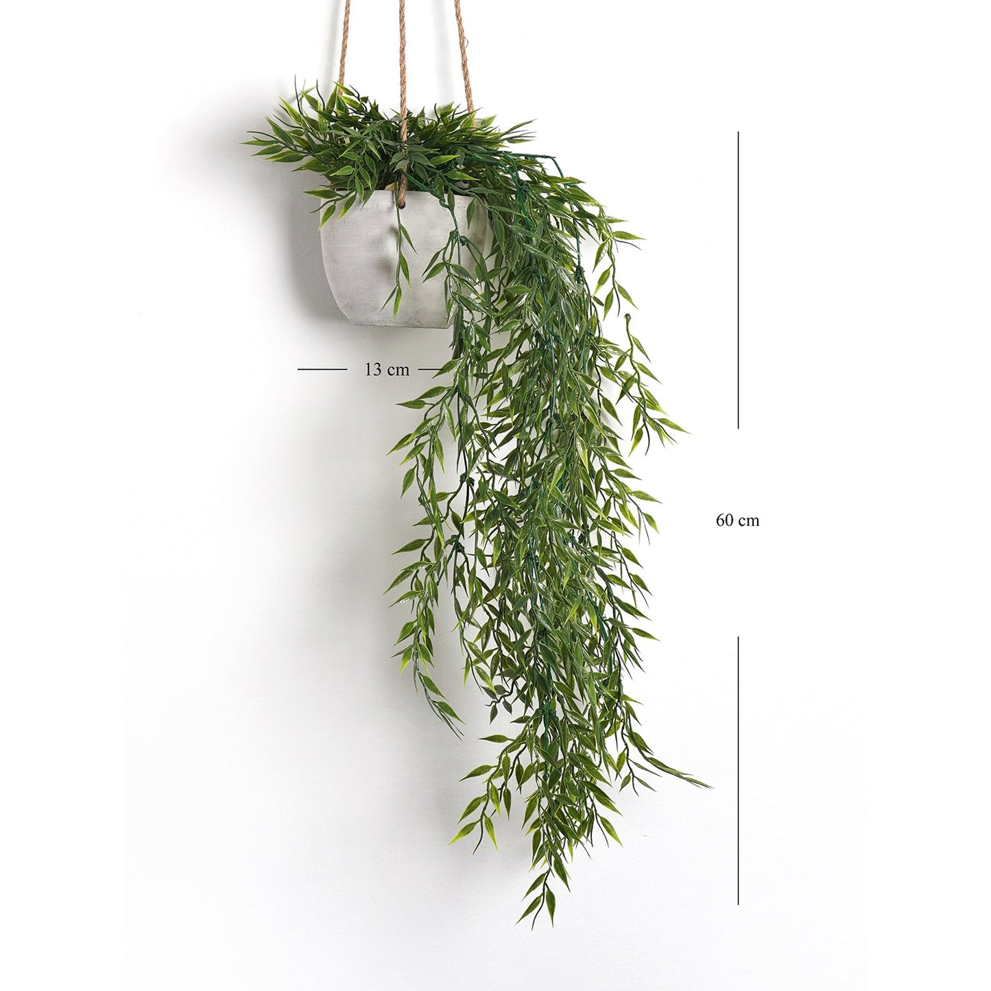 Green Artificial Bamboo Leaf Plant with Cement Pot