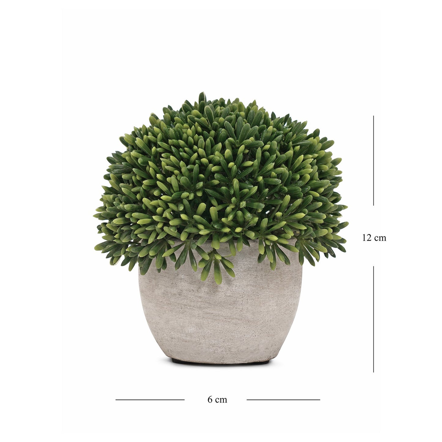 Green Artificial Round Grass with Cement Pot