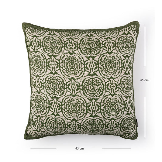 Green Marigold Cushion Cover