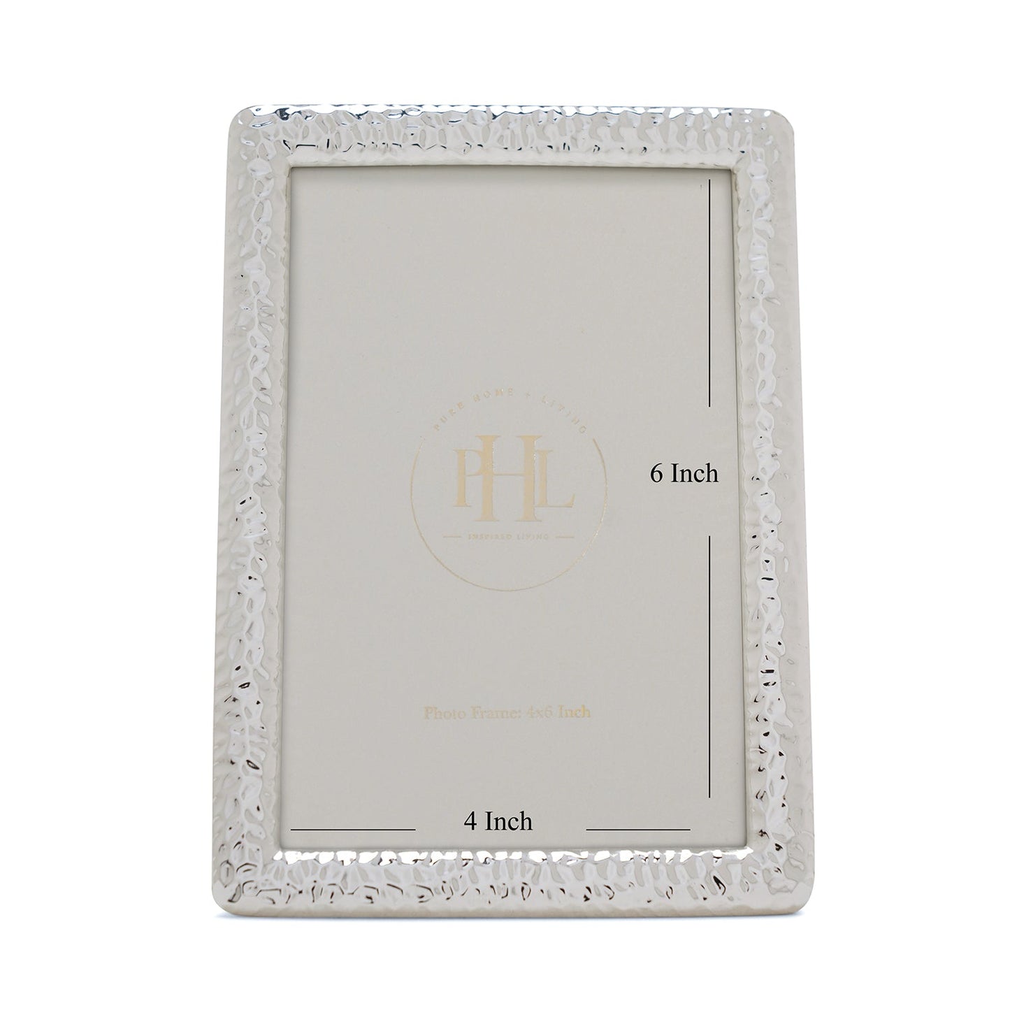 Silver Plated Hammered Metal Photo Frame - Small