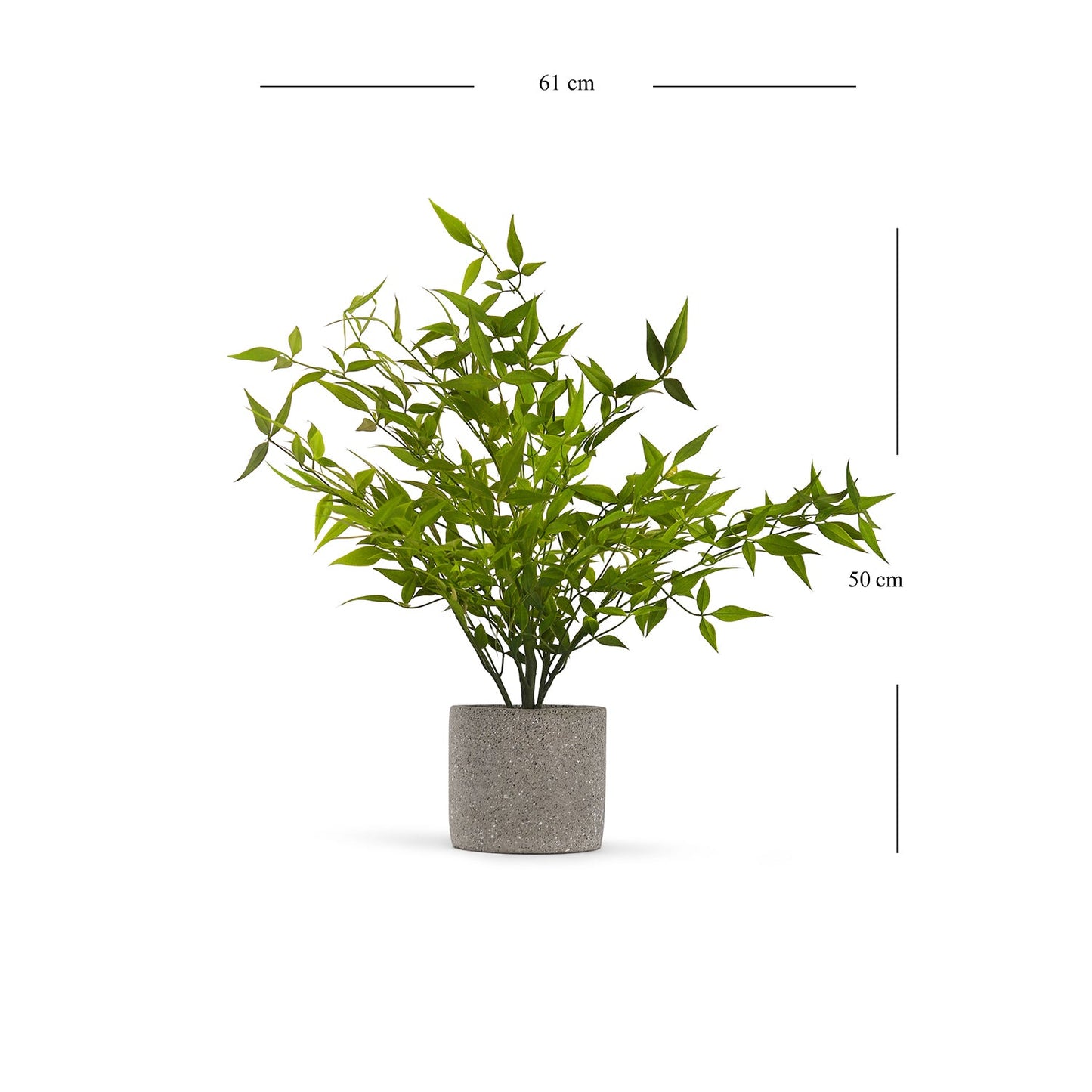 Green Faux Plant With Cement Pot