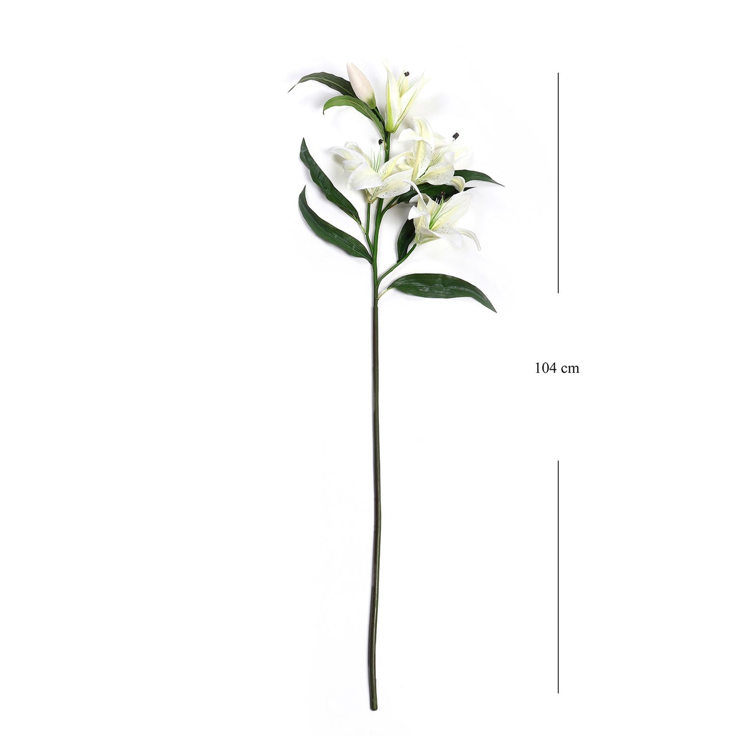 White Lily Faux Flower Stem Single