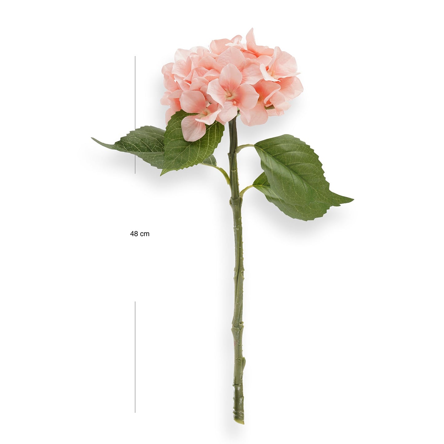 Pink Hydrangea Artificial Flower Stem - Single
