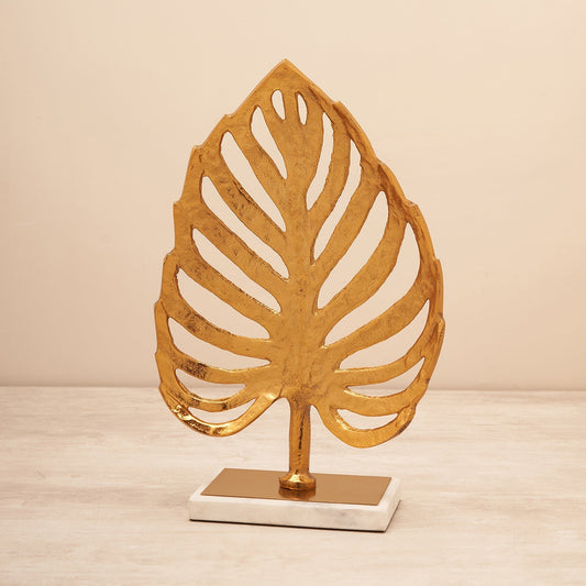 Gold Metal Monstera Leaf Stand
